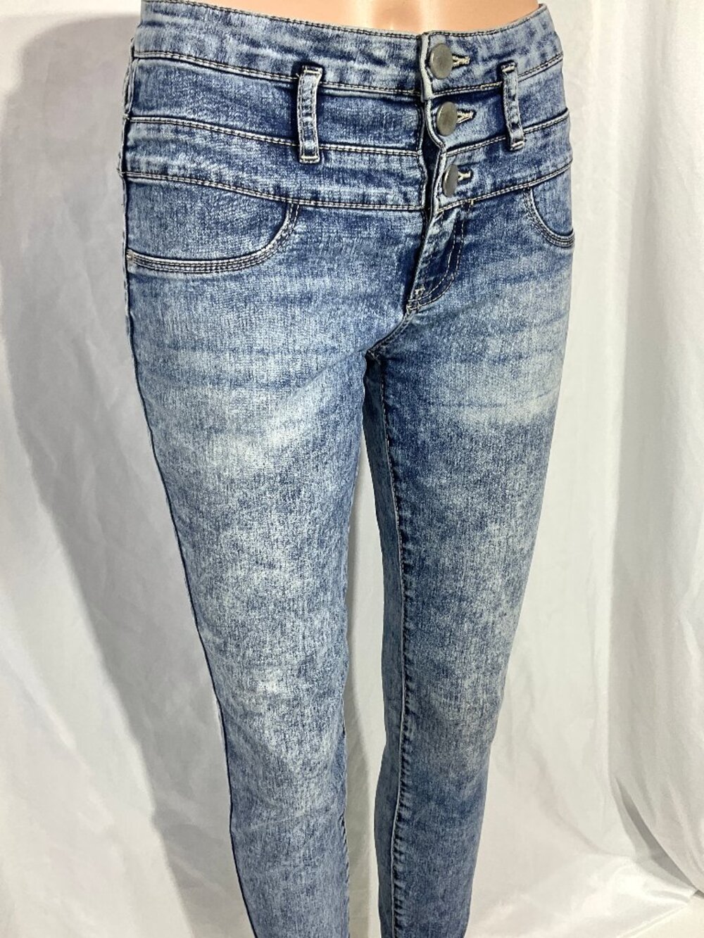 No Boundaries Size 5 Acid Wash High Rise Sculpting Skinny Jeans Womens Denim 80s